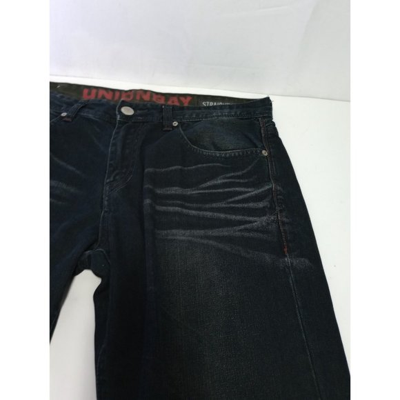 Union Bay Men's Jeans Size 32x30 Blue Denim Straight Leg Dark Wash Cotton 35x32 - Picture 4 of 7